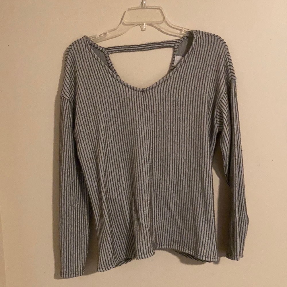 Fuzzy striped sweater